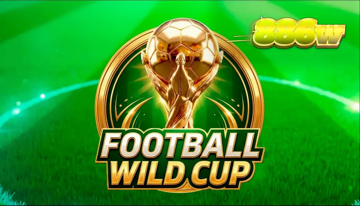 Interface do jogo de slot Football Wild Cup com tema de futebol
