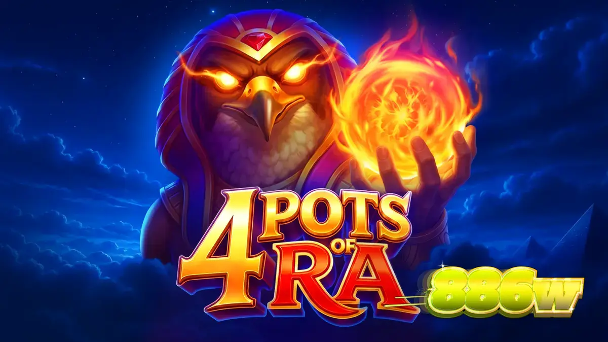Interface do jogo 4 Pots of Ra: Hold and Win com temática egípcia
